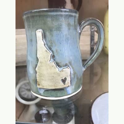 Blue Ceramic Mug at Poky Dot Beautique