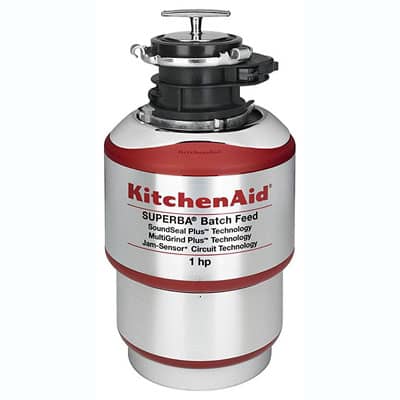KitchenAid 1-Horsepower Batch Feed Food Waste Disposer – Red at Pocatello Electric