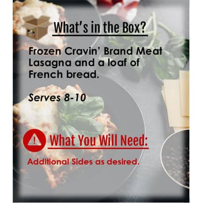 Meals in a Box Cravin’ Lasagna and French Bread at Nel’s Bi-Lo Market