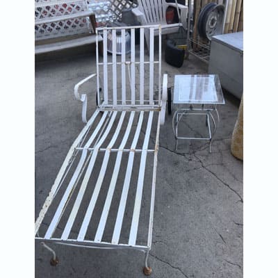 Vintage Metal Chaise Lounge and Side Table at 2nd Time Around Pocatello