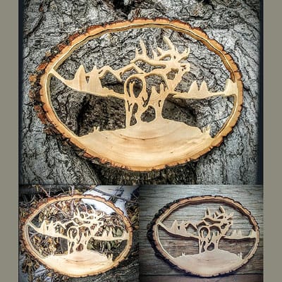 Custom Wood Elk Oval Cutout at Ideas on Wood