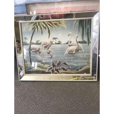 Framed Flamingo Print on Canvas by Turner at 2nd Time Around Pocatello